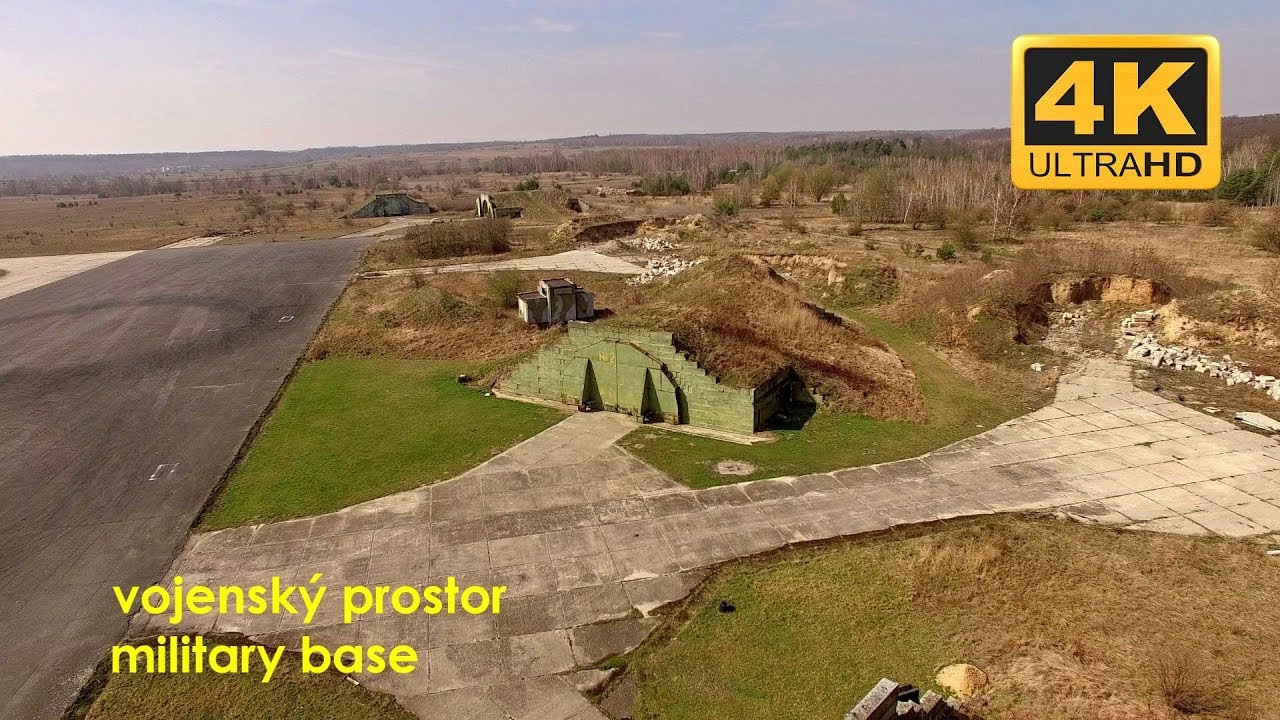 Vojenský prostor Milovice dronem - 4K
