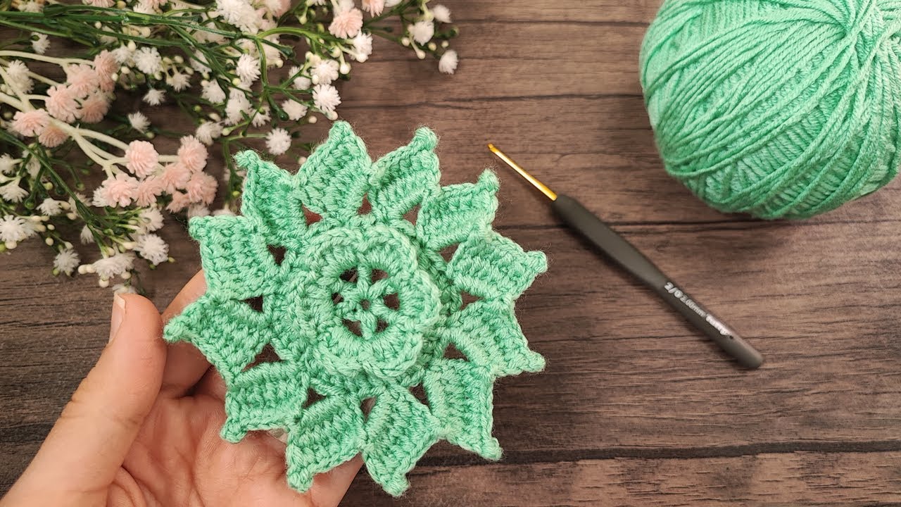 ⚡️⚡️ Amazing Crochet Flower Motif (Step-by-Step) | Tığ Çiçek Motifli Muhteşem Altlık