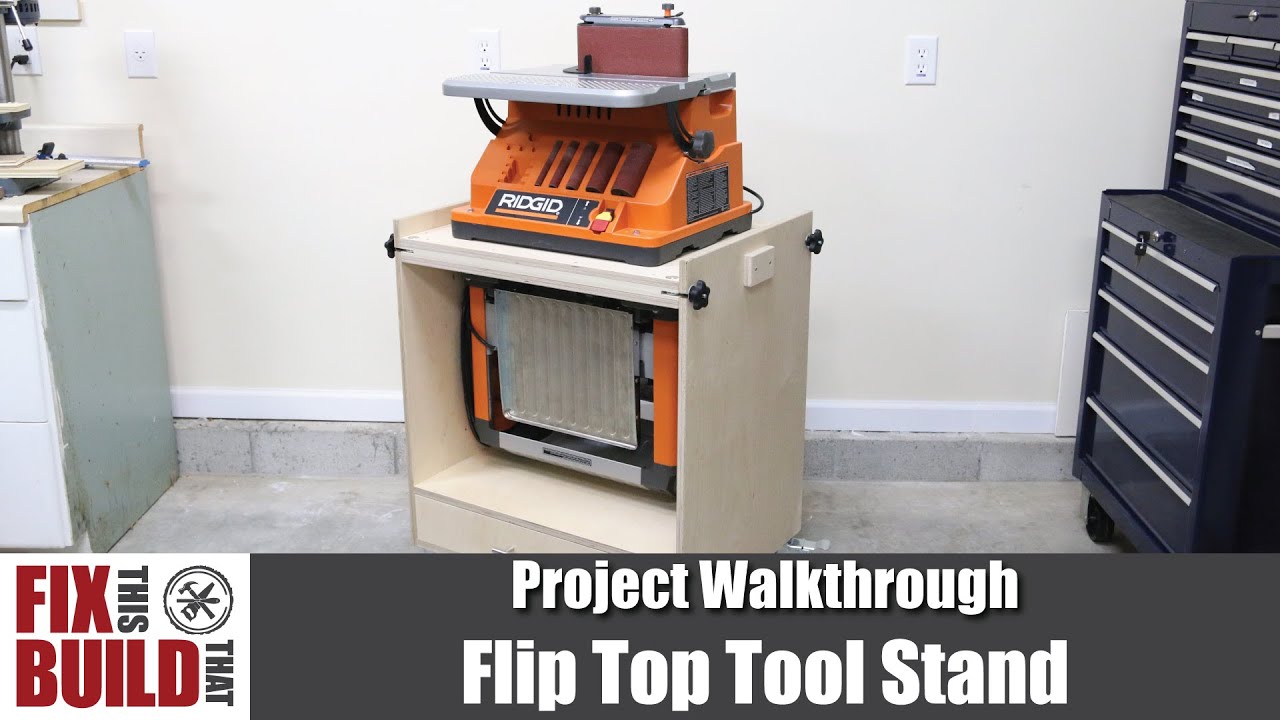 Flip Top Tool Stand for Planer & Spindle Sander | DIY Woodworking Storage