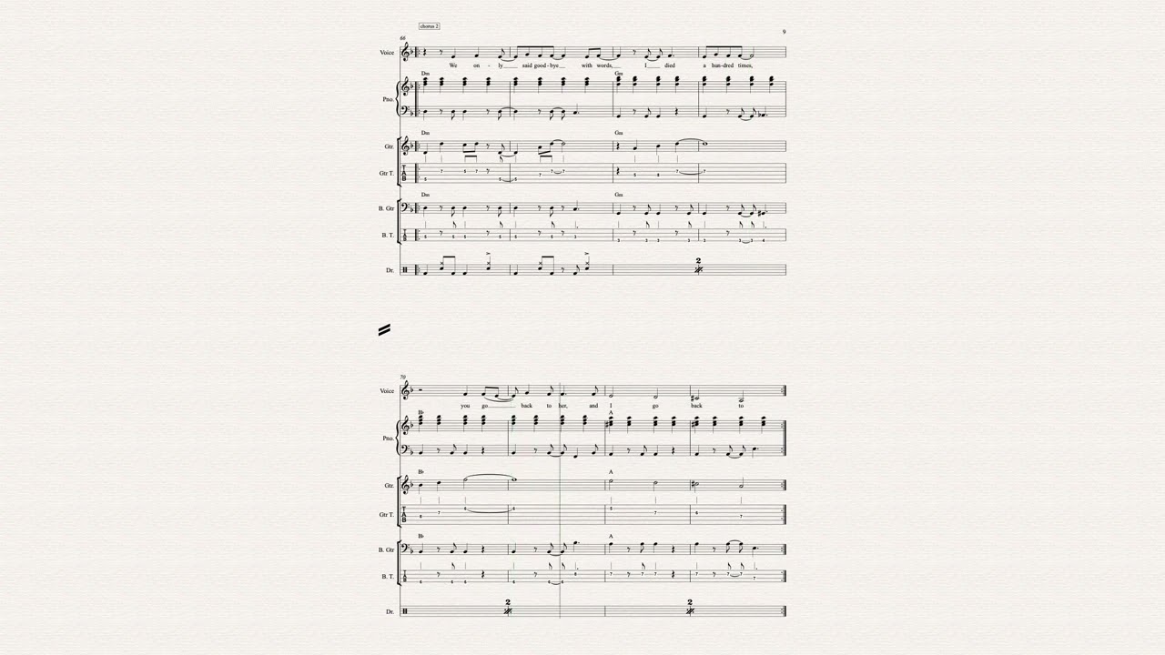 Back to Black by Amy Winehouse - complete band transcription (sheet music)