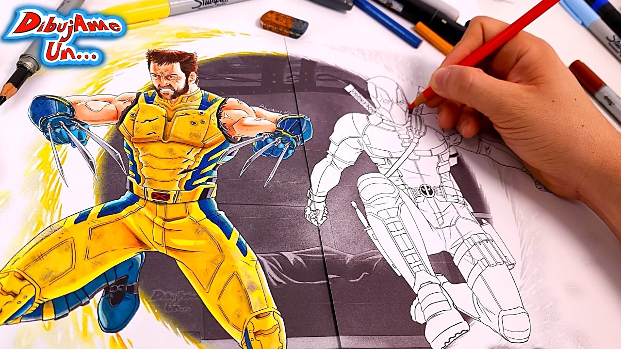 Dibujo a JESUS DE MARVEL y al papi Wolverine. Mi libro de Colorear. DibujAme Un Deadpool y Wolverine