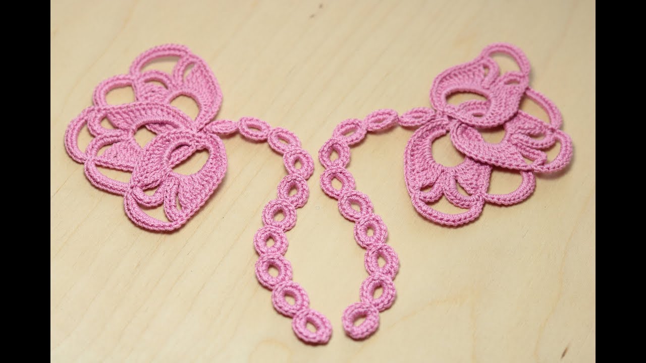 Вязание крючком  БУТОН ЦВЕТКА - мотив для ирландского кружева  crochet irish lace