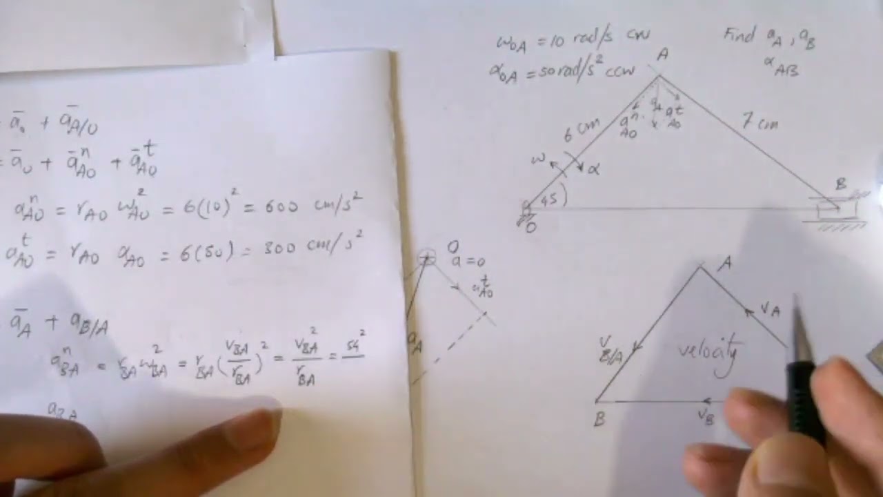 Mechanics of Machines ميكانيكا ءالات | Graphical Kinematics - Acceleration - Example 1