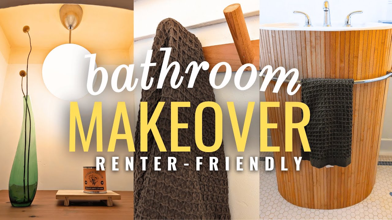 EXTREME Small Bathroom Makeover under $500! 🛀 EASY DIY Renter Friendly Ideas!