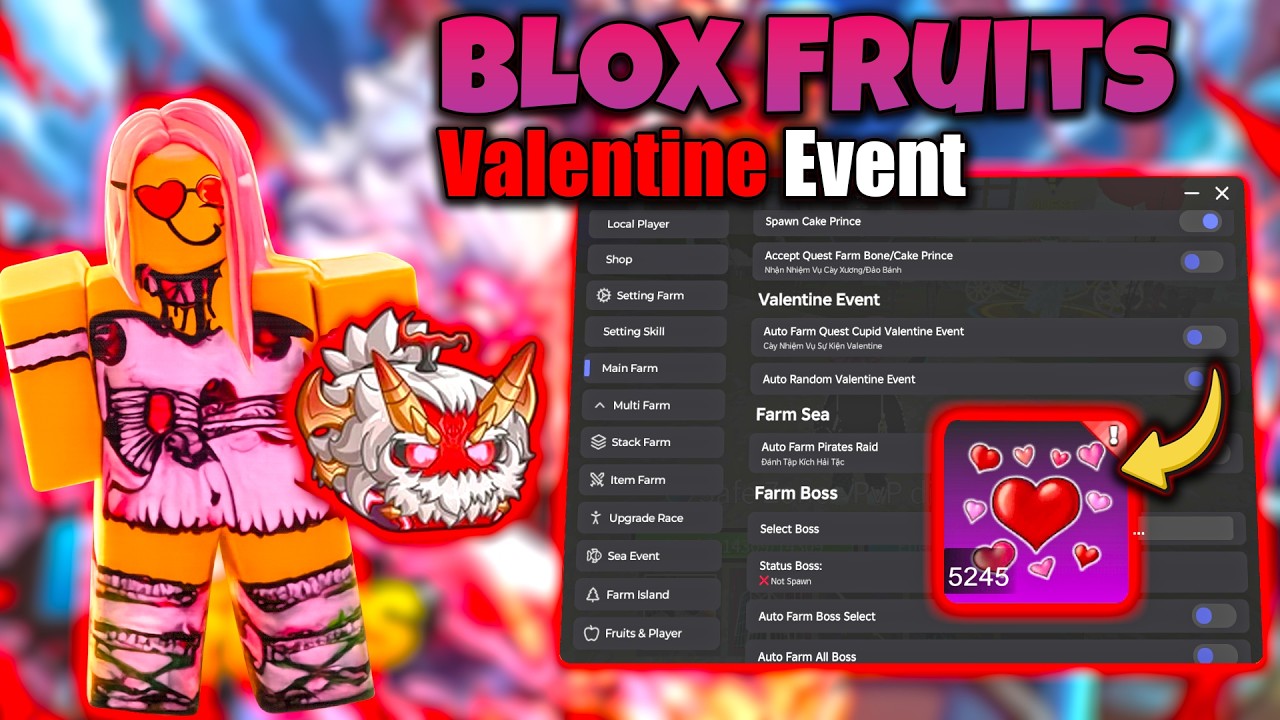 [❤️ Событие] Скрипт для фруктов Blox | БЕЗ КЛЮЧА - Автоматическое фарм-событие ко Дню святого Вал...