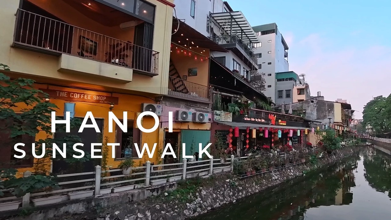Hanoi Vietnam Sunset Walk 🇻🇳 4K Walking Tour