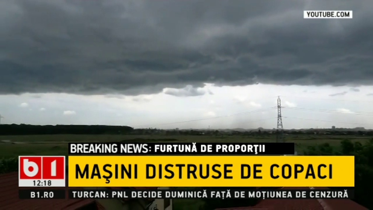 STIRI B1 TV METEO, COPACI RUPTI, MASINI DISTRUSE IN BUCURESTI