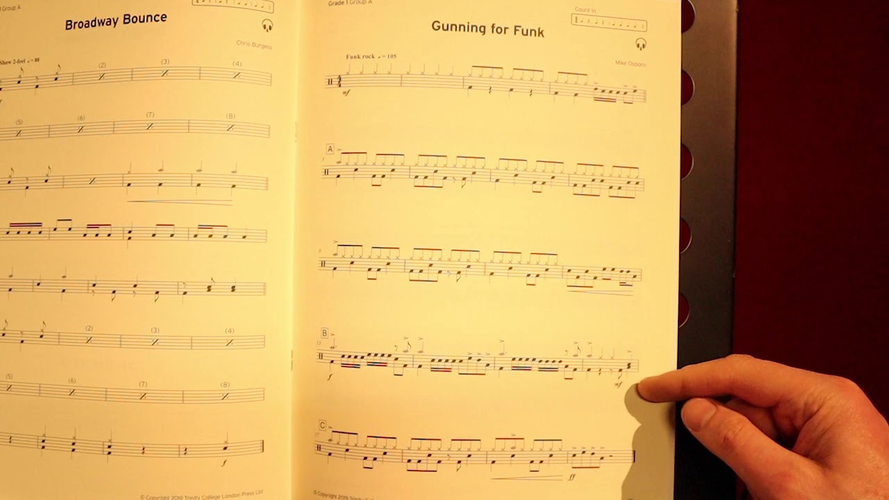 Gunning For Funk.  Trinity Drum Kit Grade 1.