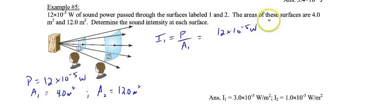 Chapter 16, Example #5 Intensity of sound waves 2