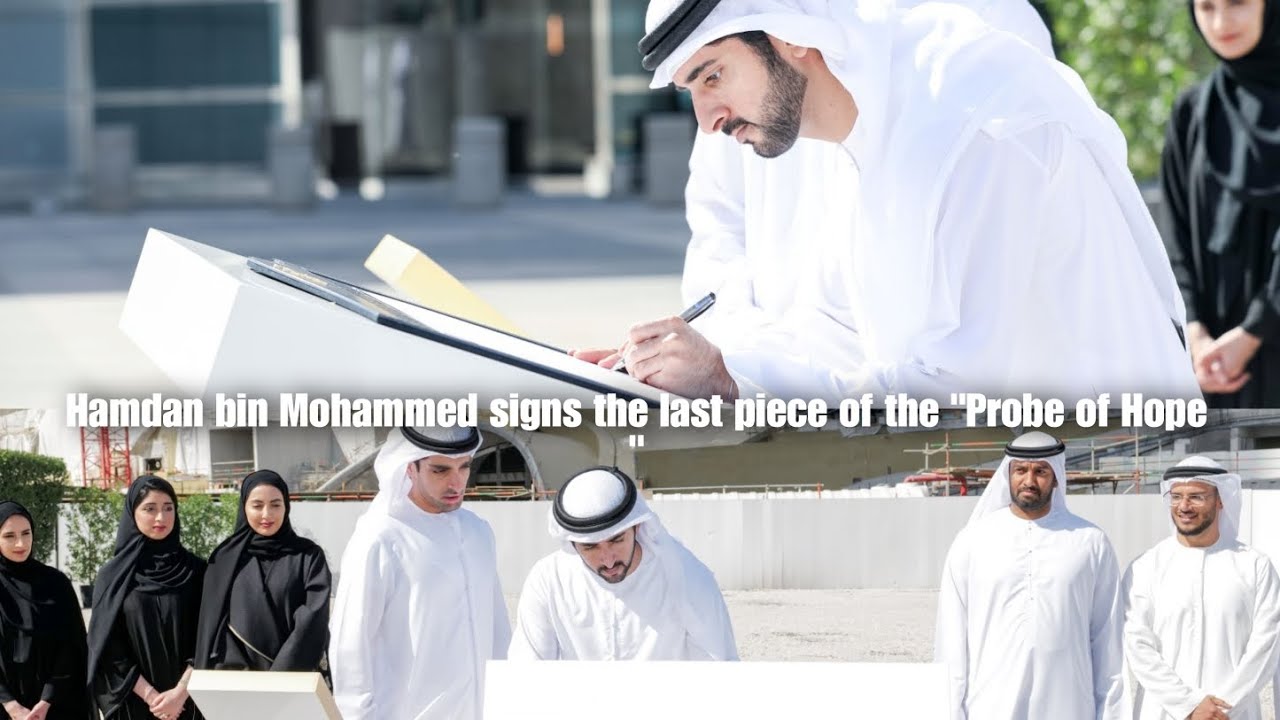 Sheikh Hamdan bin Mohammed Bin Rashid Al Maktoum signs the last piece of 