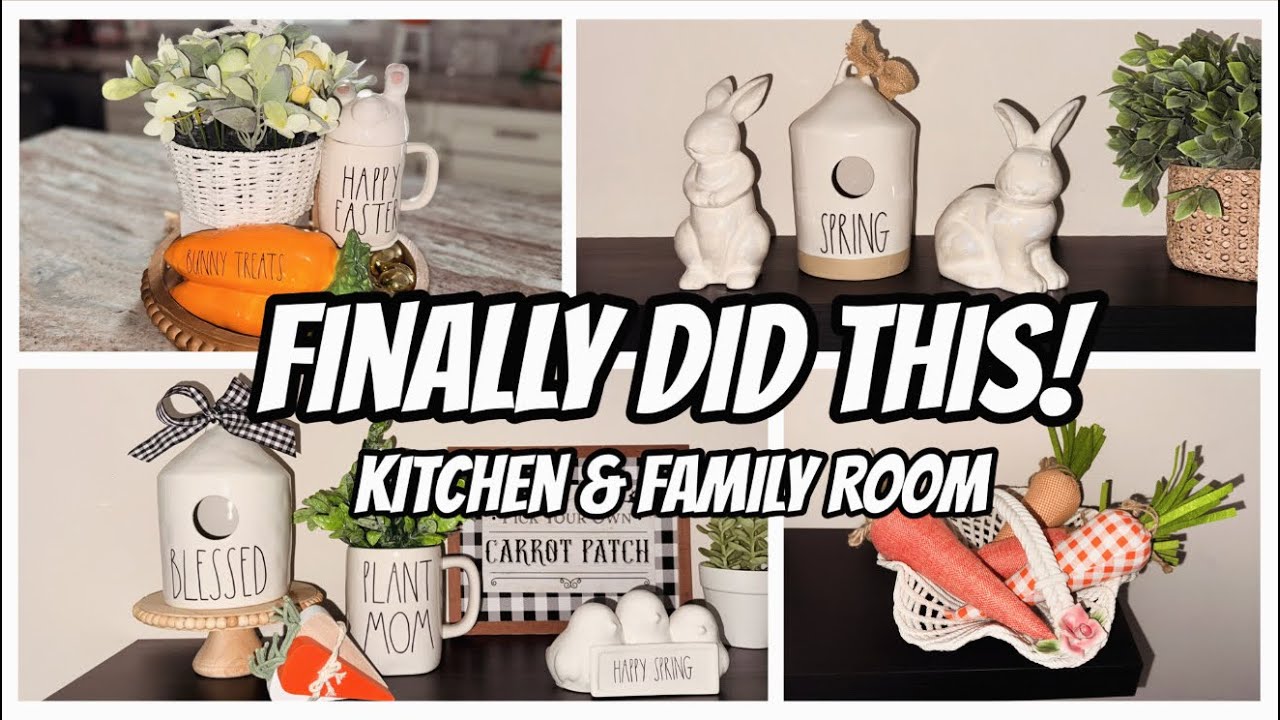 SPRING KITCHEN & FAMILY ROOM RESET&hellip; I FINALLY STYLED MY SHELVES! 🌿