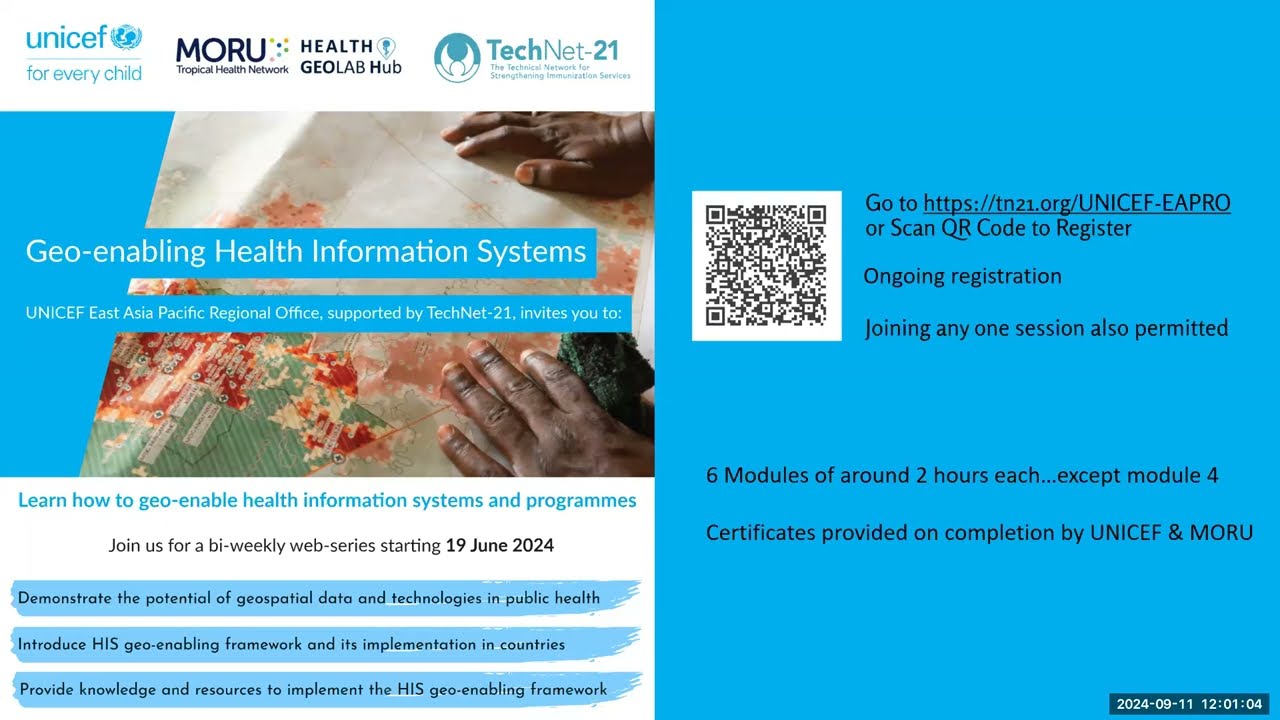 Geo-enabling the Health Information System, programs or interventions training workshop - module 6