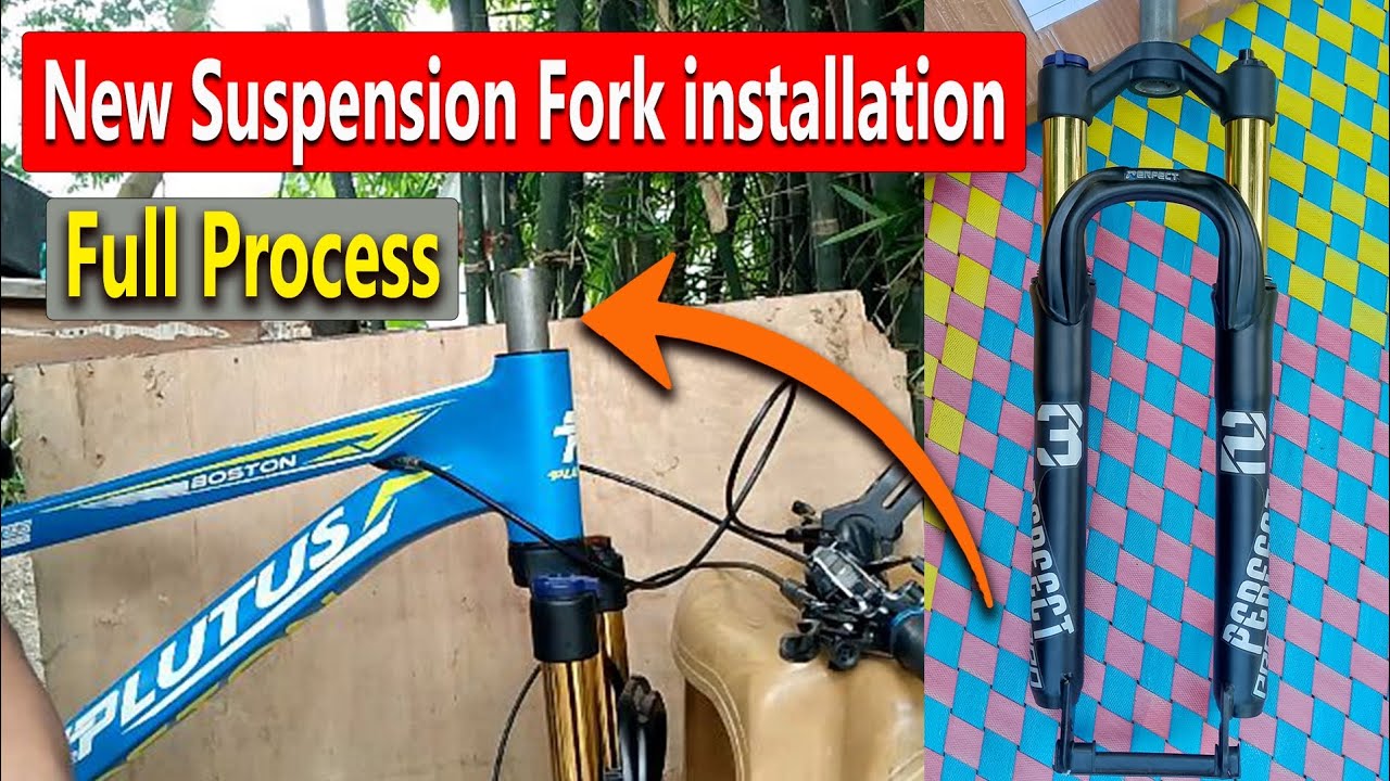 How to install new suspension fork // Step by step suspension fork fitting process 