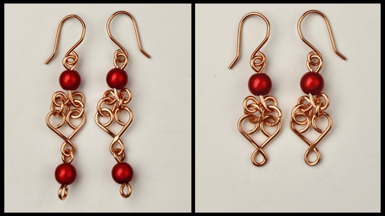 Dangling Wire Heart Earrings Tutorial