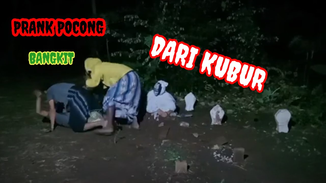 PRANK POCONG BANGKIT DARI KUBURAN #funnyprank #pocongsensasi #komedihoror 