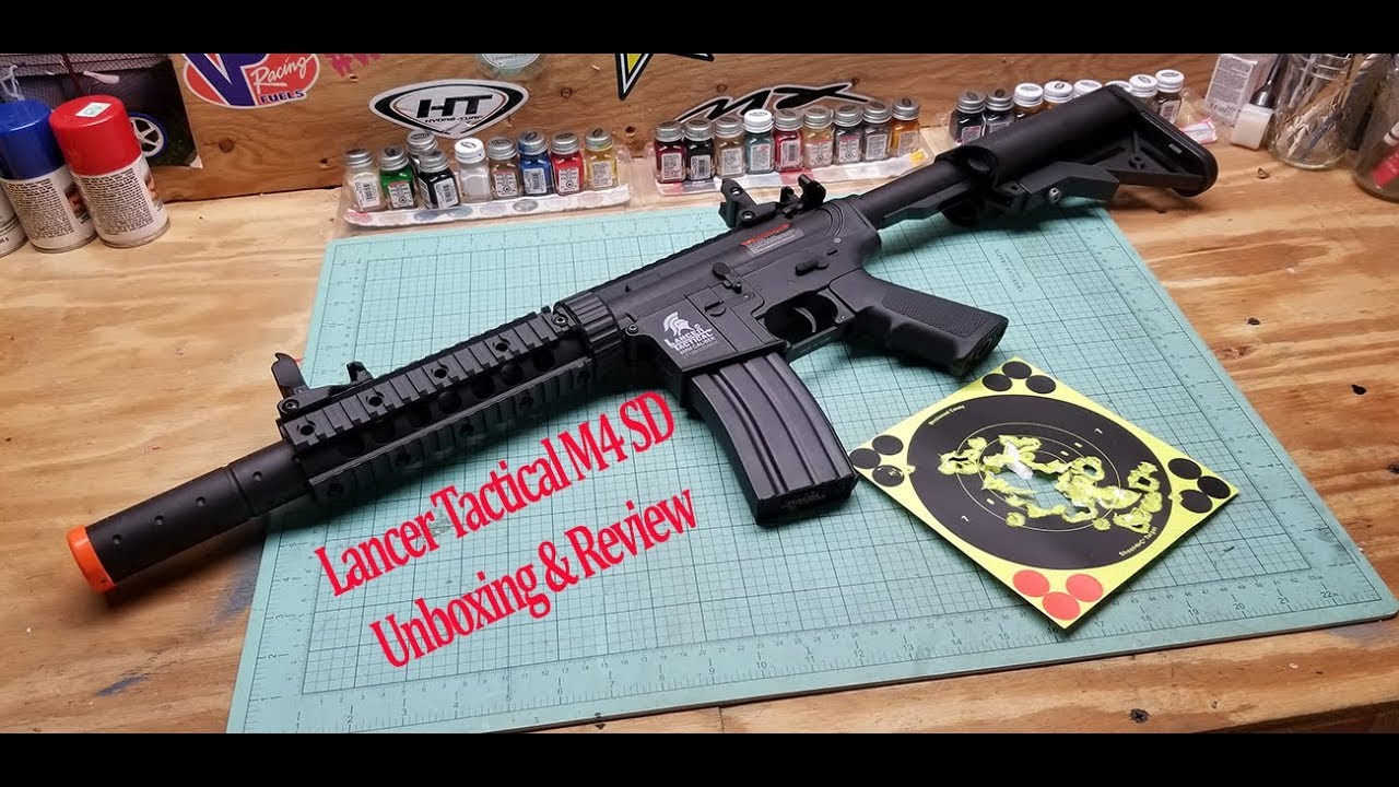 Lancer Tactical lt-15 M4 SD gen 2 Airsoft Review unboxing and shooting