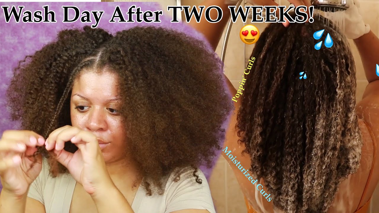 Extra Moisturized Poppin' Curls After Two Week Old Protective Style | Wash Day Start To Finish
