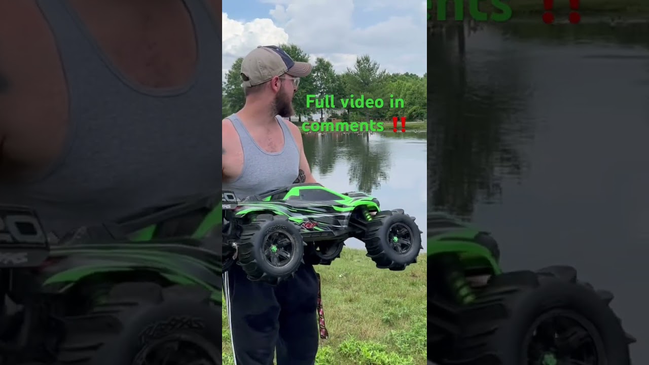 TRAXXAS XRT CROSSING THE POND FULL VIDEO IN COMMENTS! #traxxas #xrt #xmaxx #rccar #rcbasher
