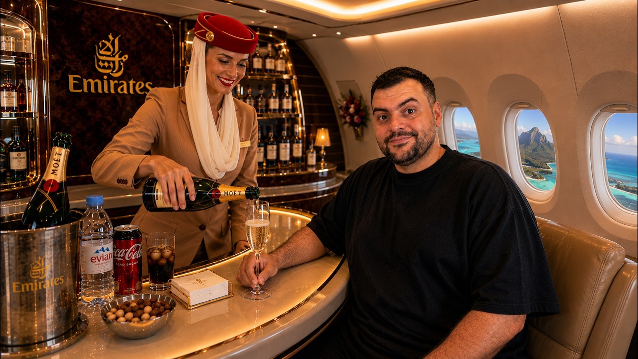 I Fly Emirates A380 Business Class Dubai to Mauritius | Full Flight Review