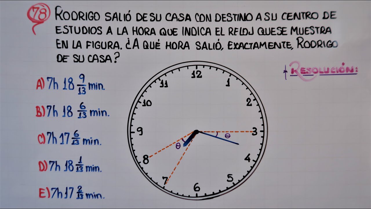 Cronometría | UNMSM 2023 - II | Ángulos en Relojes | Razonamiento Matemático