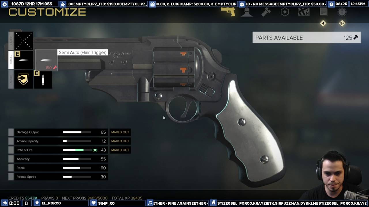 Deus Ex Mankind Divided - .357 MAGNUM REVOLVER - FULL UPGRADE Comparison - DLC GUN