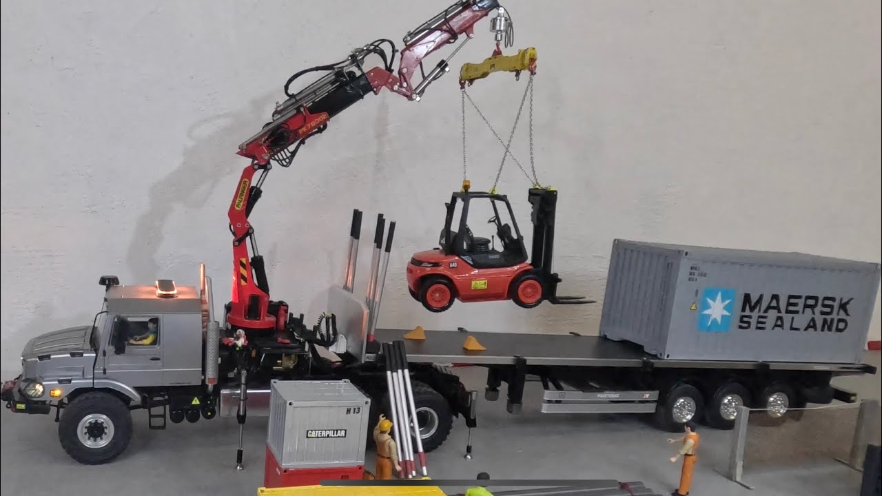 Rc truck Mercedes zetros jdm 158 Lesu grue LS-A0014 palonnier écarteur de levage engins de chantier