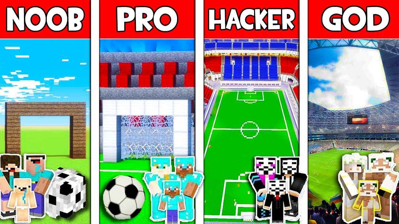 Minecraft NOOB vs PRO vs HACKER vs GOD : FAMILY FOOTBALL in Minecraft! Animation