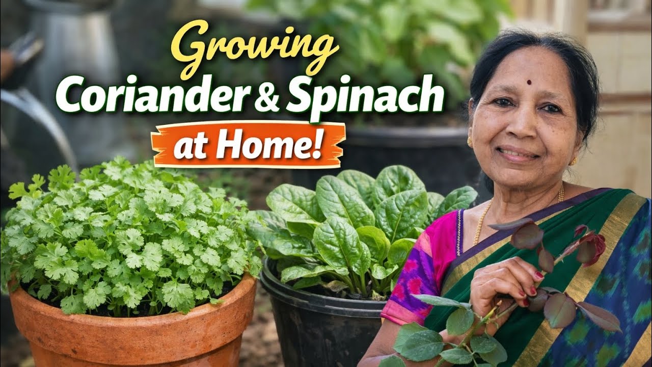 Growing  Coriander and spinach at home 