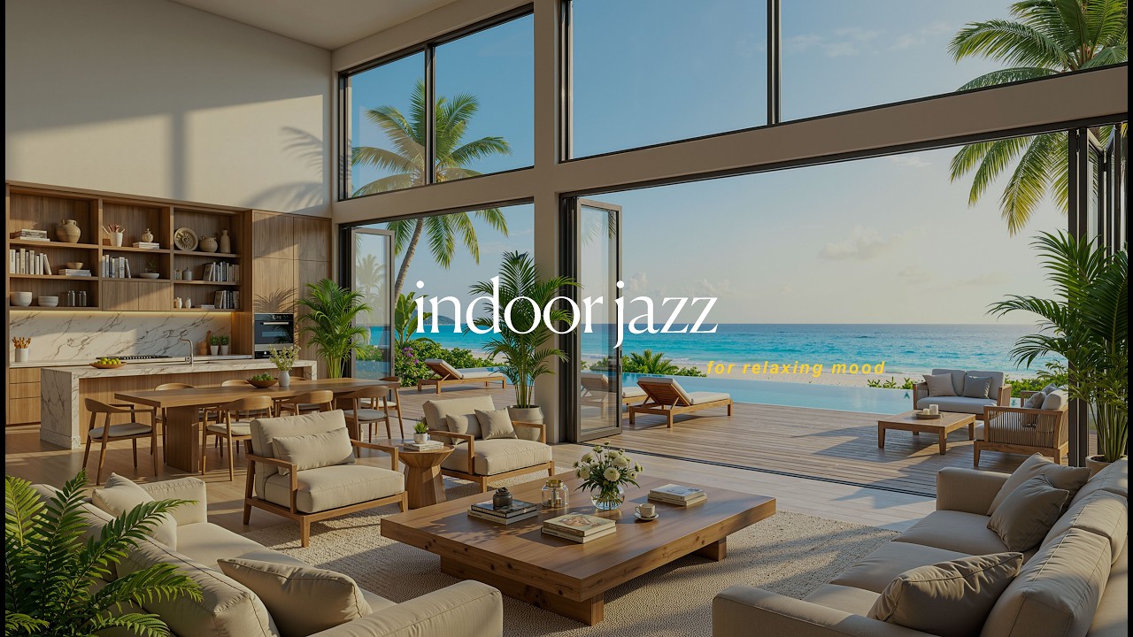 Slow Morning Jazz with Calm Indoor Ambience | Smooth Jazz & Soft Waves for Relaxation