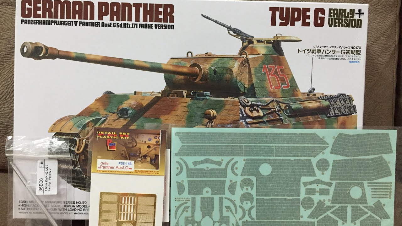Tamiya Panther G Early Version with RB Barrel+Tamiya Zimmerit+PanzerArt GrillSet Introduction