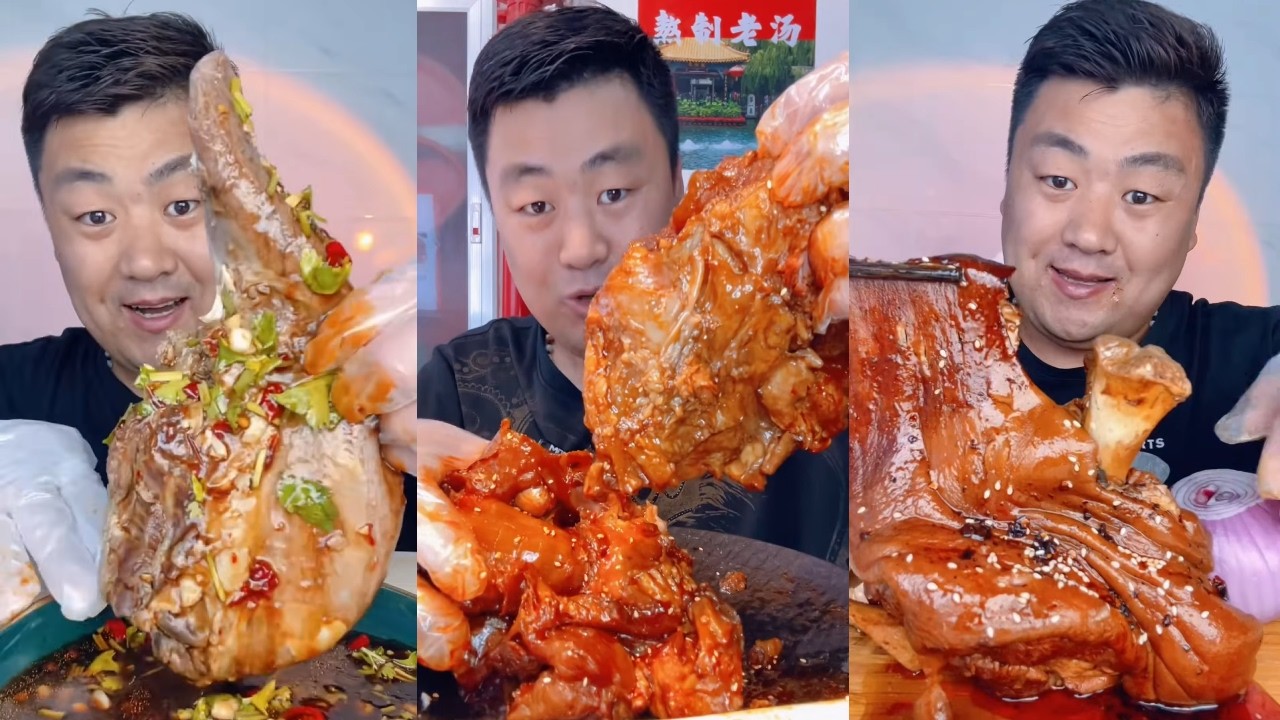 【ASMR】【MUKBANG】Brother Xiaofeng's Immersive Feast: Beef tongue | beef shank | pork hock#mukbang