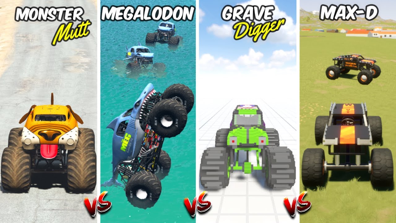 MONSTER JAM TRUCK in GTA 5 vs TEARDOWN vs BEAMNG DRIVE vs BRICK RIGS - WHICH IS BEST MONSTER TRUCK?