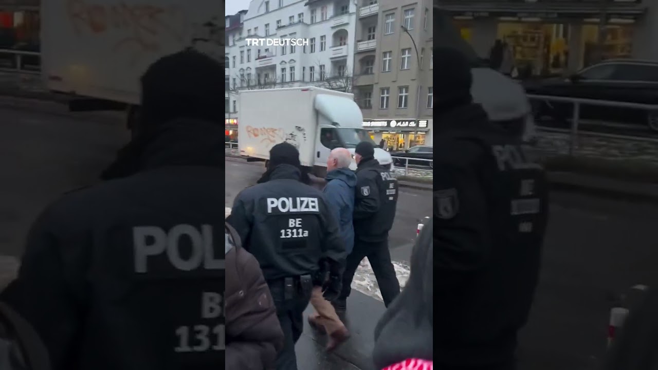 Polizeigewalt bei Pal&auml;stina-Demo  in Berlin