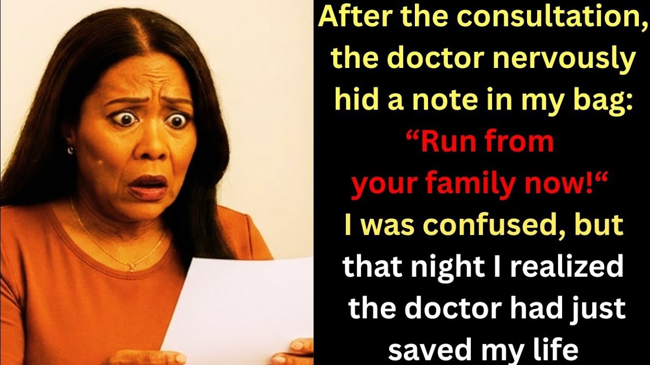 The doctor handed me a note: "Don’t go home, run!" That night, I discovered why..