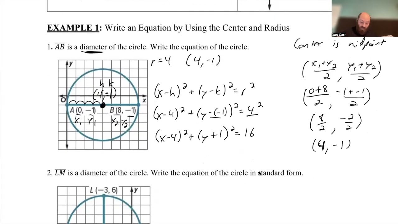 10 7 Day 1 Equations of Circles