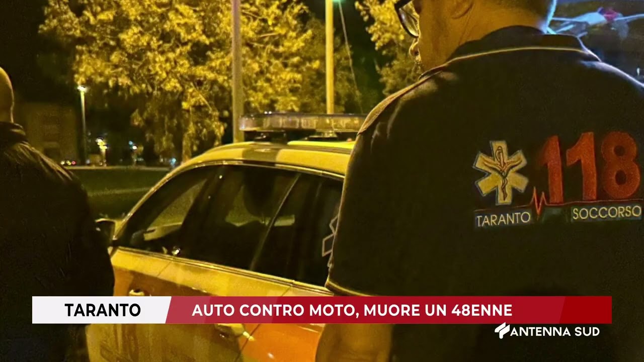 07 OTTOBRE 2024   TARANTO   AUTO CONTRO MOTO, MUORE UN 48ENNE