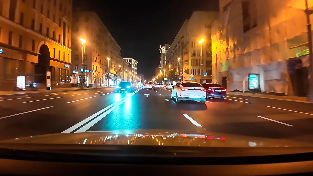 MOSCOW night drive and Viktor Tsoi music. One hour with no assembly splicing
