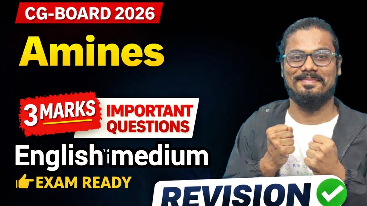 Class-12th CG-BOARD chemistry : Amines 3 marks important question English medium ✅