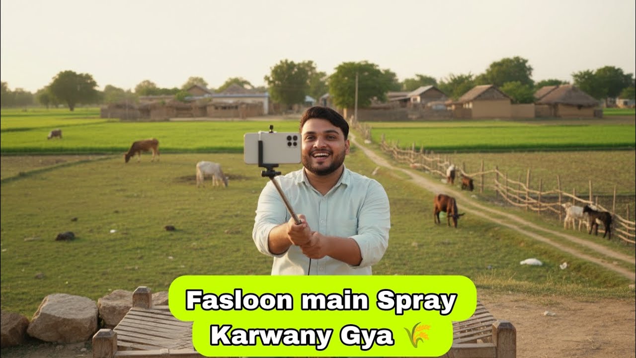 Fasloon main spray karwany ka liya gaon gya 🌾✨