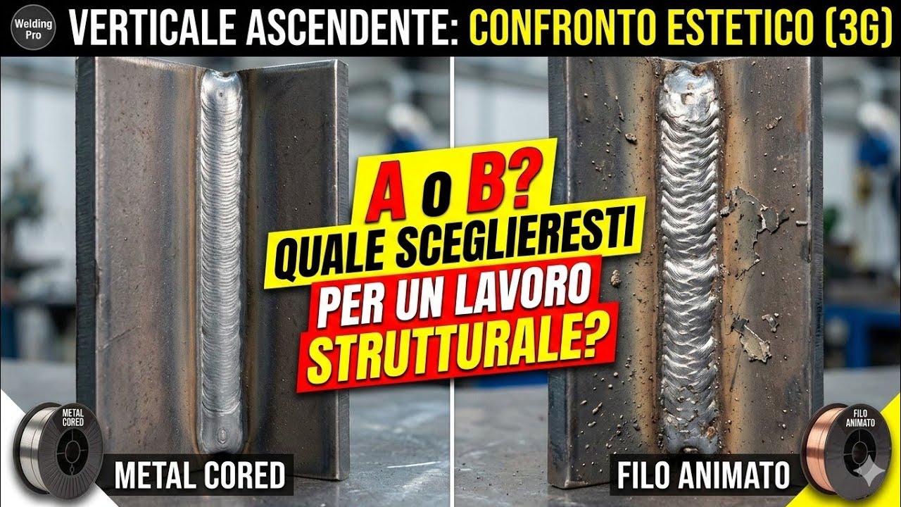 Ho saldato in verticale ascendente con filo Metal Cored e Animato | Ecco la differenza.