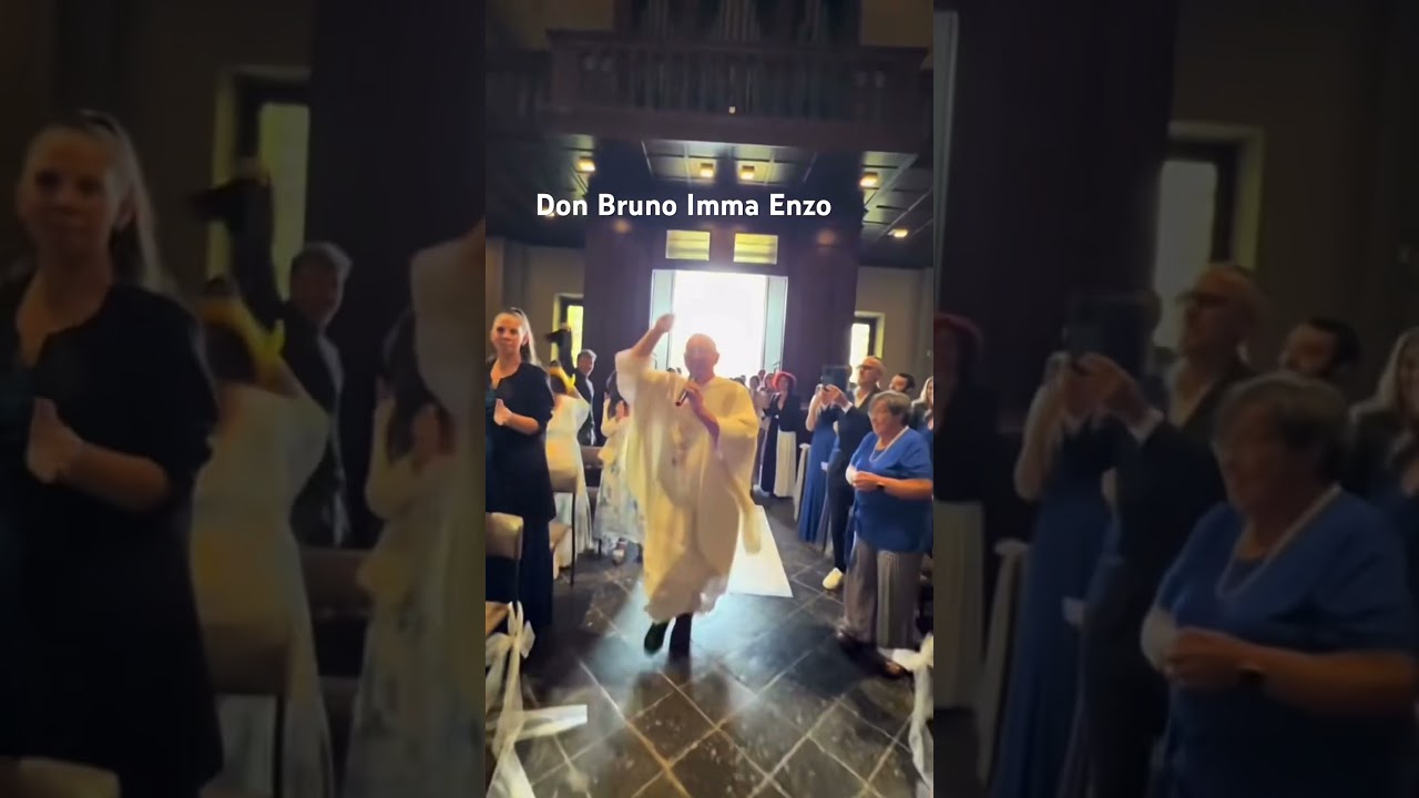Scena insolita in chiesa: Don Bruno si scatena tra canti e balli al matrimonio di Imma ed Enzo
