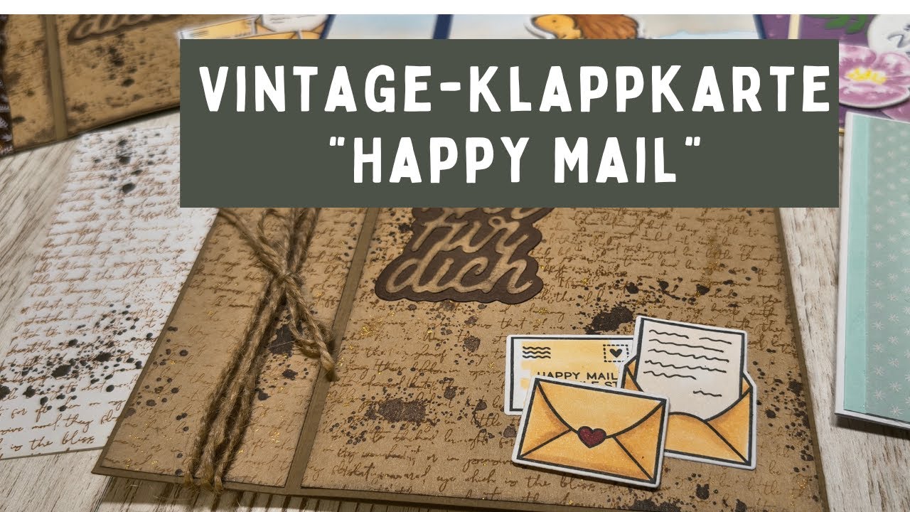 Vintage-Klappkarte im Mail-Art-Stil | 