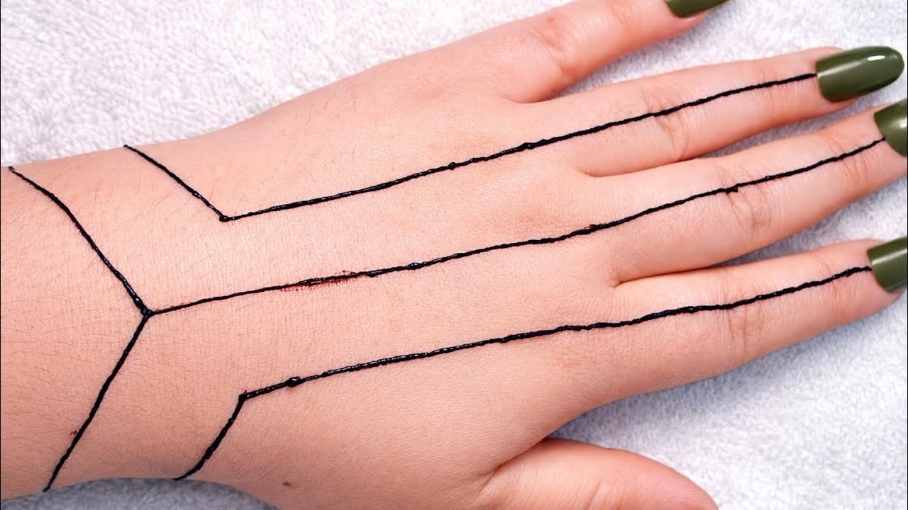 Easy Mehndi design / how to draw easy Mehndi / Mehndi design for beginners / backhand Mehndi 