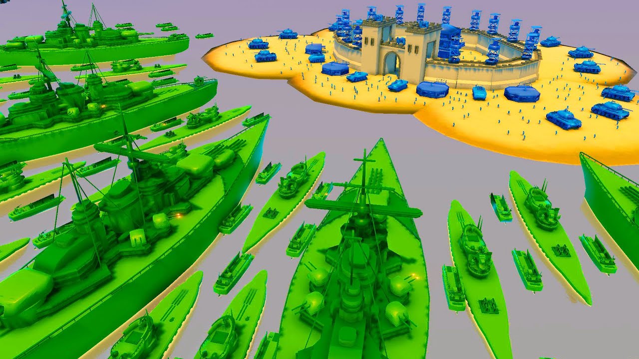 Brutal Green ARMY MEN Siege of ISLAND FORTS! - Attack on Toys