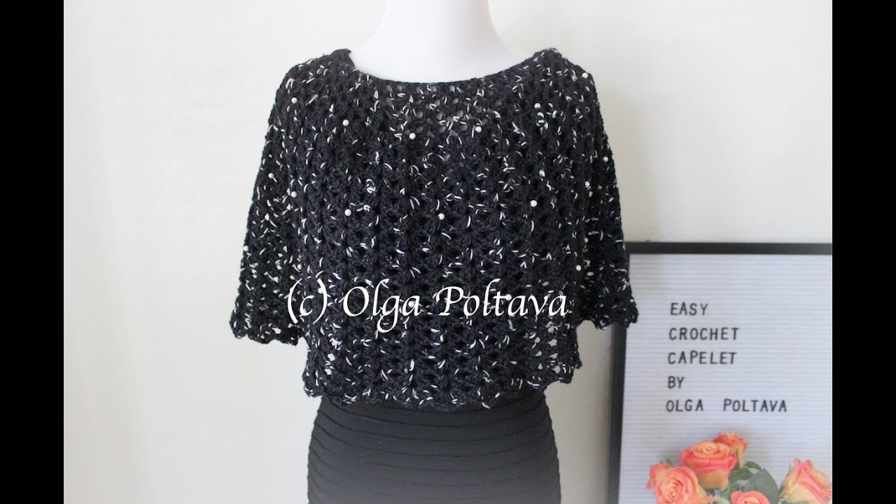 How to Crochet Easy Lace Capelet, Crochet Video Tutorial