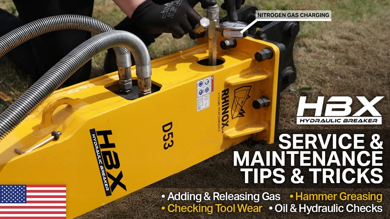 HOW TO: Service the Rhinox Hydraulic Hammer - Nitrogen Charging & More | Rhinox Group US