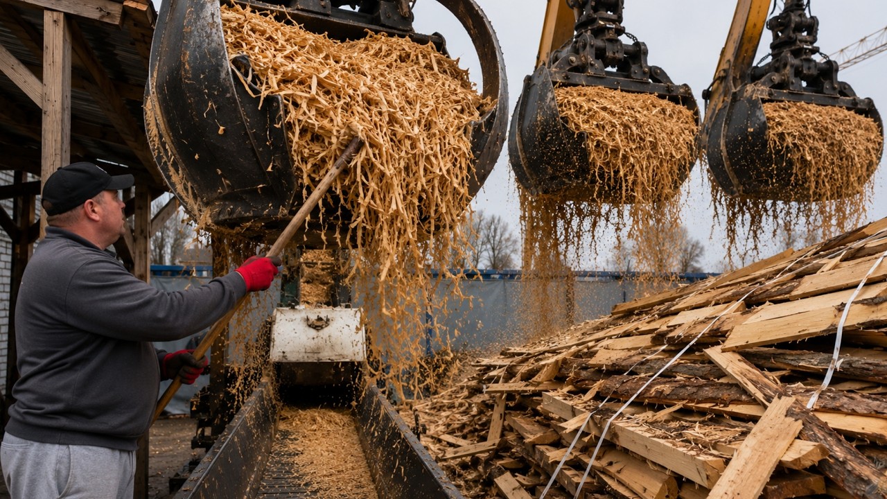 Human Faces Extreme Wood Chip Production.