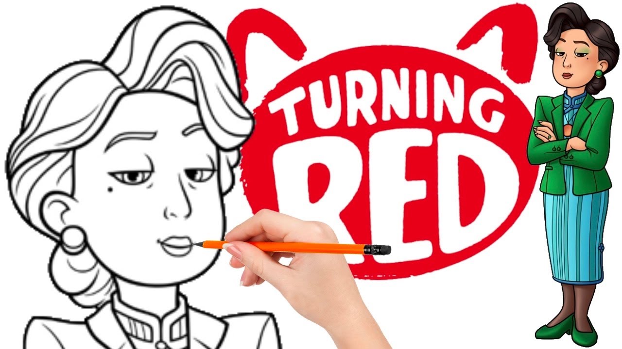 How to draw Ming Lee, Mei's overprotective mother - Turning Red