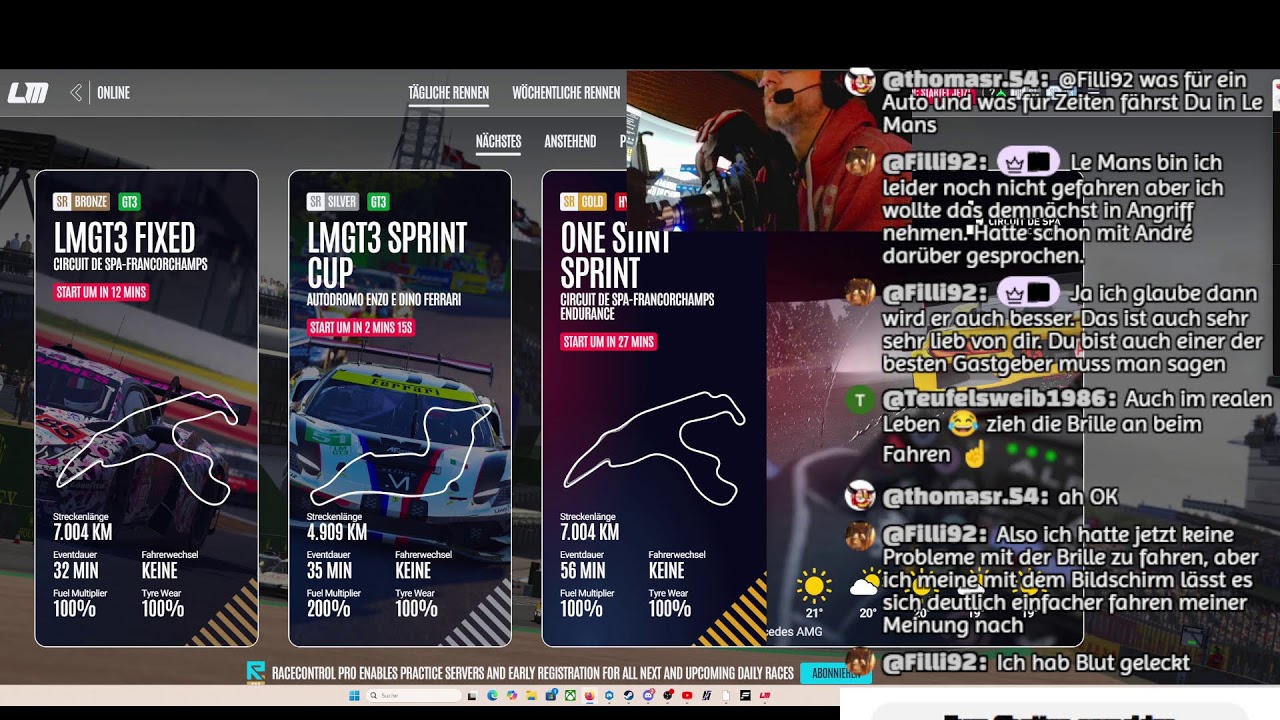 Le Mans Ultimate 4Std Interlagos Rennen  Solo & eine Stunde Le mans hinterher