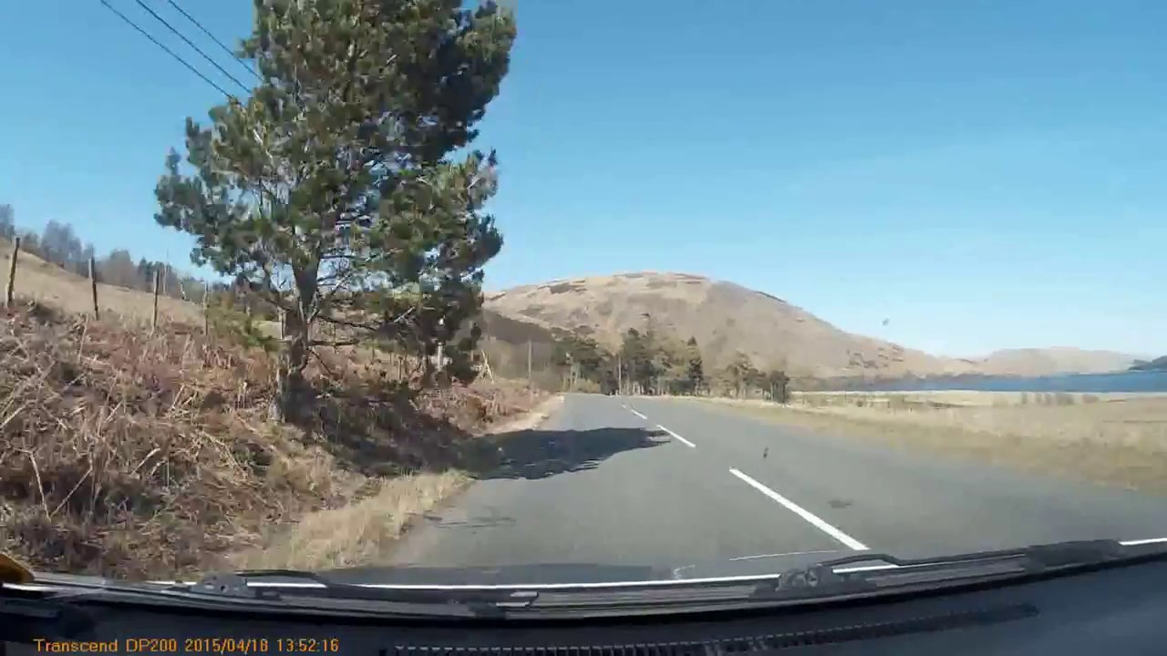 Driving around St. Mary's Loch in the Scottish Borders on a nice sunny day